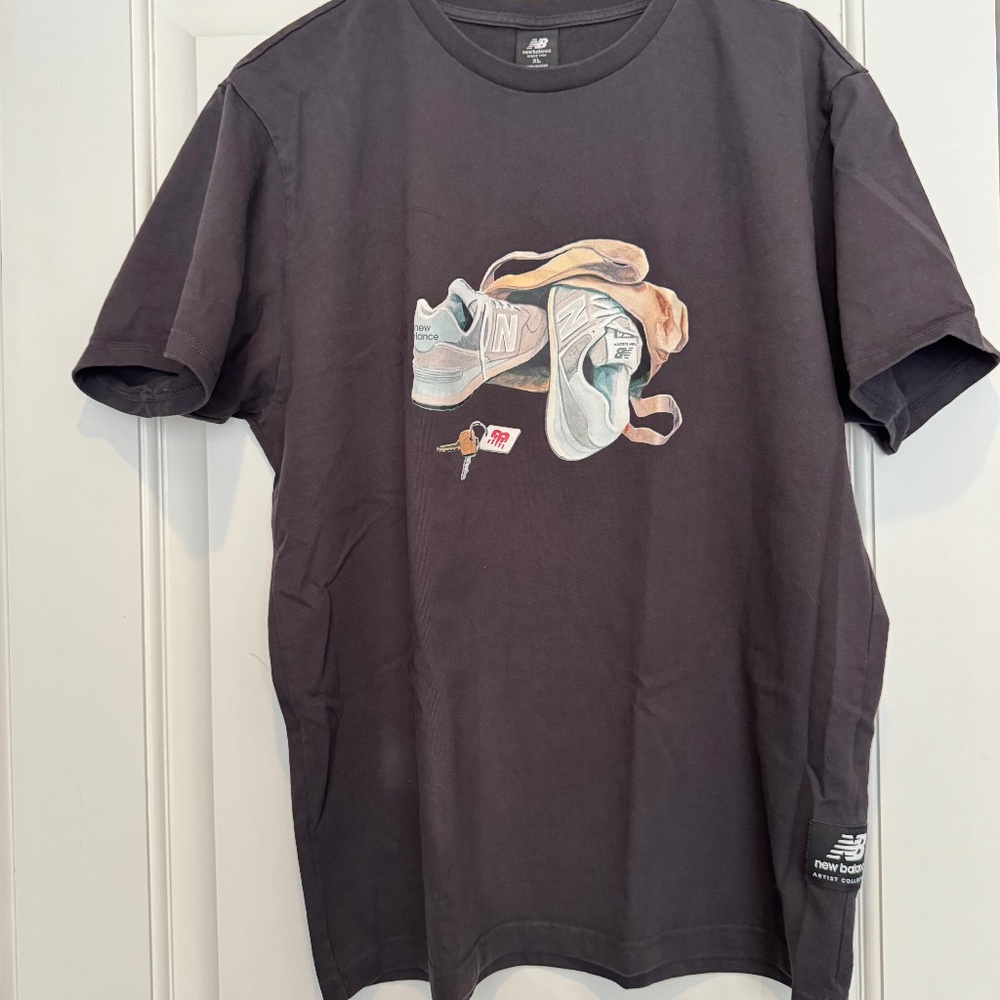 Limited Edition New Balance Jacob Rochester Charcoal Grey Graphic Tee, Size XL